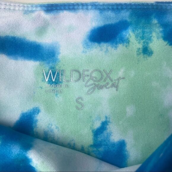 Wildfox Sweat Tie Dye Legging Blue Sapphire and Green- size Small - Picture 5 of 9